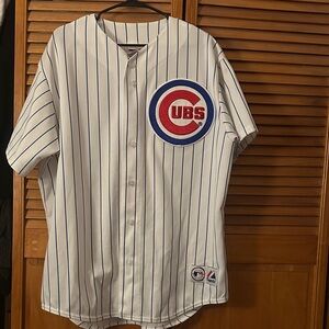 Cubs White and Blue Striped Jersey